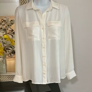 Anne Klein Cream Button Down Shirt